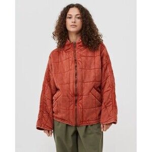 Free People Dolman Quilted Knit Jacket Top Oversized Zip-up Slouchy XS 274909